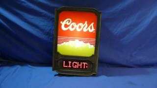 COORS Beer Sign 1981 LED Lights Motion Vintage Scrolling Bar