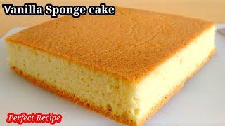 Vanilla Sponge Cake  How to make perfect sponge cake  easy cooking with das