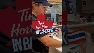 Trying Tim Hortons in Thailand #shorts IS IT GOOD?? #timhortons #canada #funny #tryingfood