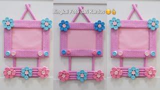 Cara Membuat Bingkai Foto dari Kardus  Kerajinan Tangan  Diy Photo Frame  Craft Ideas