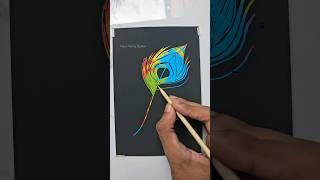 Peacock  feather drawing  tutorial #shorts