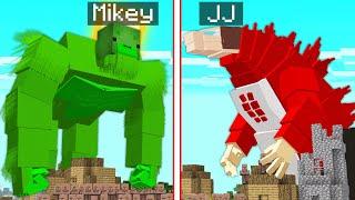 JJ GODZILLA vs MIKEY KINGKONG Attack The Village Battle in Minecraft Maizen