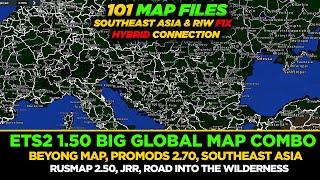ETS2 1.50 BIG Map Combo - Promods 2.70 RusMap 2.50Beyond Map  Southeast Asia Fix & More  Guide