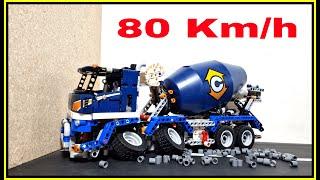 Concrete Mixer Truck VS Wall  80 KMH  Lego Technic CRASH Test