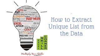 How to Extract Unique items from the list in Excel