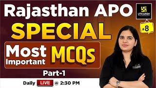 Rajasthan APO Special Most Imp MCQs L-8  Utkarsh Law Classes  Rekha Maam