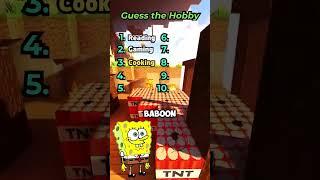 GUESS YOUR FAVOURITE HOBBY WITH SPONGEBOB #spongebob #cartooncharacter #spongebobquiz   #shorts