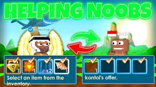 I Made a Newbie Super Rich Helping Noobs - Growtopia