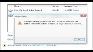 The selected disk Is of the GPT partition Windows cannot install  FIX    Unlimited Solutions