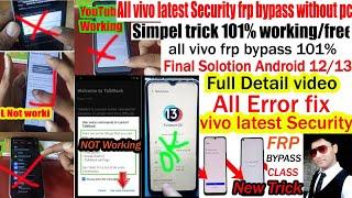 all Vivo Android 13 frp bypass without PCVivo latest security frp bypass without PCAndroid