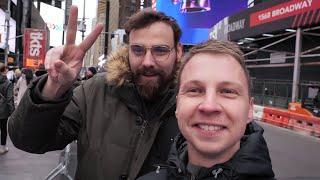 Hello from Times Square New York Filming for an Adoption story