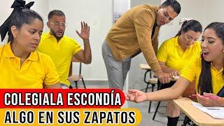 Colegiala escondía algo en su zapato y su profesor la descubrió