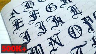 Gothic Calligraphy Blackletter Calligraphy Old English Alphabets from a to z