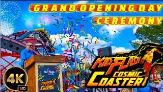 GRAND OPENING Day Kid Flash Cosmic Coaster @Six Flags Fiesta Texas