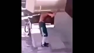 Crackhead lifting fridge