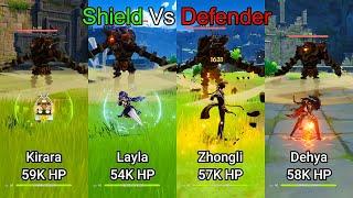 Kirara Shield Strength Comparison  Defender vs Shielder Genshin Impact