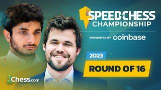 Speed Chess Championship 2023 Round of 16  Magnus v Vidit  Can The Indian SuperGM Win? coinbase