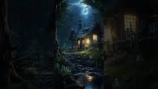 Whispering Rain A Night of Cozy Comfort in a Starlit Forest Cabin #shorts #nature #relaxingsounds