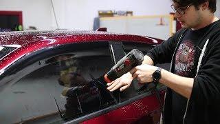 How to Shrink a Door Window  Single Snap Shrinking Window Tint