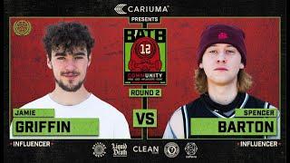 BATB 12 Jamie Griffin Vs. Spencer Barton - Round 2  Battle At The Berrics - Presented By Cariuma