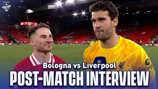 Mac Allister Alisson Slot Salah & more  Bologna vs Liverpool  Post-Match Interview  CBS Sports