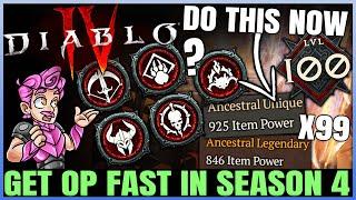 Diablo 4 - How to Get MAXIMUM XP & Legendaries FAST in Season 4 - Full Launch Loot Guide & More