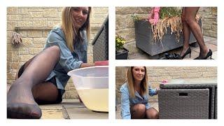 Outdoor Cleaning - Chores Outside - Cleaning Garden Furniture Weeding Garden Housewife Chores