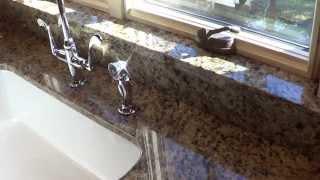 St. Cecilia Granite Countertop Installation Apron Sink & Window Sill