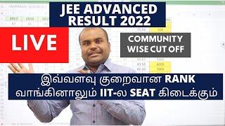 JEE ADVANCED RESULT 2022  Who will GET A SEAT in IITs?  CUT OFF  COMMUNITY WISE