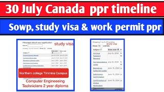 30 July Canada ppr timeline  Todays ppr request timeline canada  Latest Canada PPR part -1