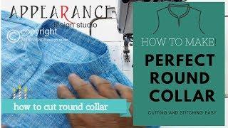 Perfect Round Collar Cutting And Stitching Easy How To Sew Collar Neck 2024 ⭐Sewing For Beginners