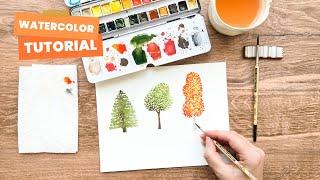How to Paint Simple Watercolor Trees