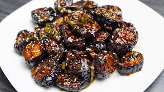 Yummy Fried Eggpalnt With Garlic Sauce  Easy Chinese Eggplant Recipe  Vegetarian eggplant recipe