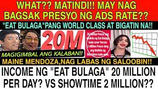 MATINDI ITOINCOME NG EAT BULAGA 20 MILLION PER DAYADS RATE BINAGSAK ANG PRESYO ABA MATINDI PALA