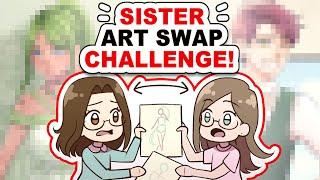 Creating Art with My Sister but We Keep Swapping Drawings  Art Swap Challenge