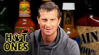 Bear Grylls Battles For Survival Against Spicy Wings  Hot Ones