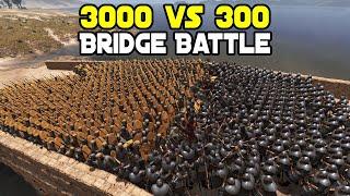 3000 Spearmen vs 300 Axemen Bridge Battle - Mount & Blade 2 Bannerlord