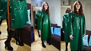 Rukka vintage green raincoat