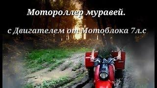 Обзор.Мотороллер Муравей с Двигателем от Мотоблока Brait 7 л.с 1-я часть.