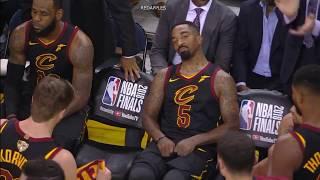 Unseen & Uncut Footage of LeBron & JR Smith after Smiths mistake in GM1