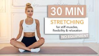30 MIN FULL BODY STRETCHING - perfect for rest days  No Equipment I Pamela Reif