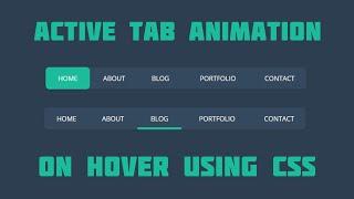 Animated Navigation Menu Bar using HTML CSS  Menu Hover Animation