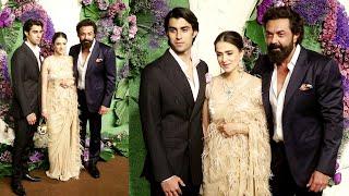 Bobby Deol Family - Wife Tanya & Son Aryaman Deol At Sunny Deol Son Karan Deol Wedding Reception