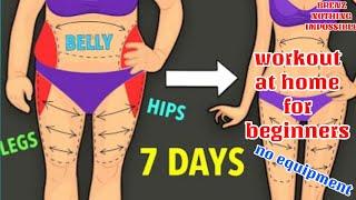 BELLY+HIPST+THIGHSWORKOUT AT HOME FOR WOMEN BEGINNERS