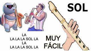 Epic sax guy flauta dulce fácil tutorial con animación squirtle easy flute recorder