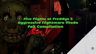 FNAF 3 Aggressive Nightmare Mode Fail Compilation + Complete Run