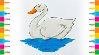 How To Draw a Swan Very Easy