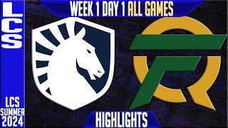 TL vs FLY Highlights ALL GAMES  LCS W1D1 Summer 2024  Team Liquid vs FlyQuest Week 1 Day 1