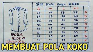 Cara membuat pola baju Koko pria dewasa