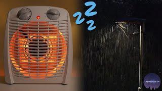 Fan Heater Noise And Rain Sounds for Sleeping  - Black Screen